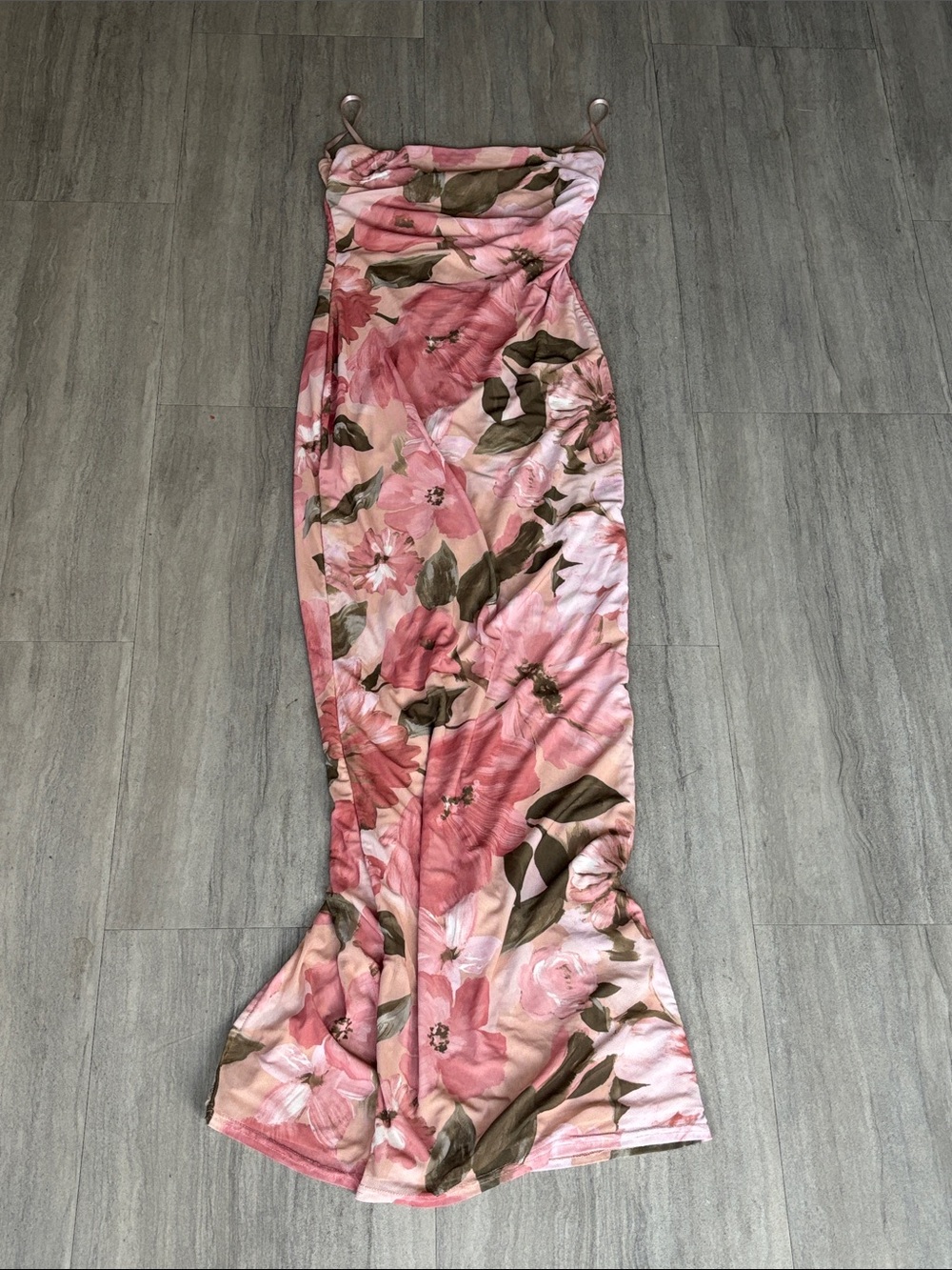 Pink Floral Slip Maxi Dress